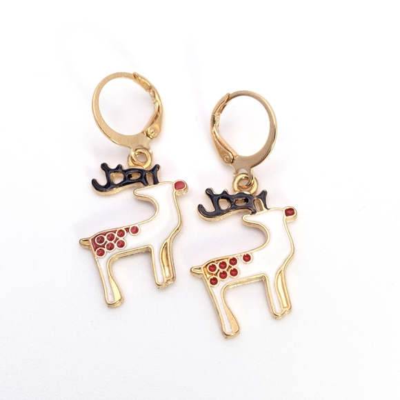 Christmas Reindeer Earrings - Picture 2 of 5